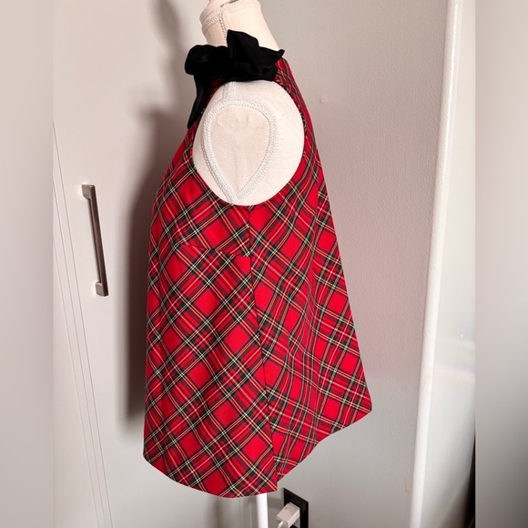 Sara Campbell Red Sleeveless Tank Top with Peter Pan Collar - Picture 3 of 6